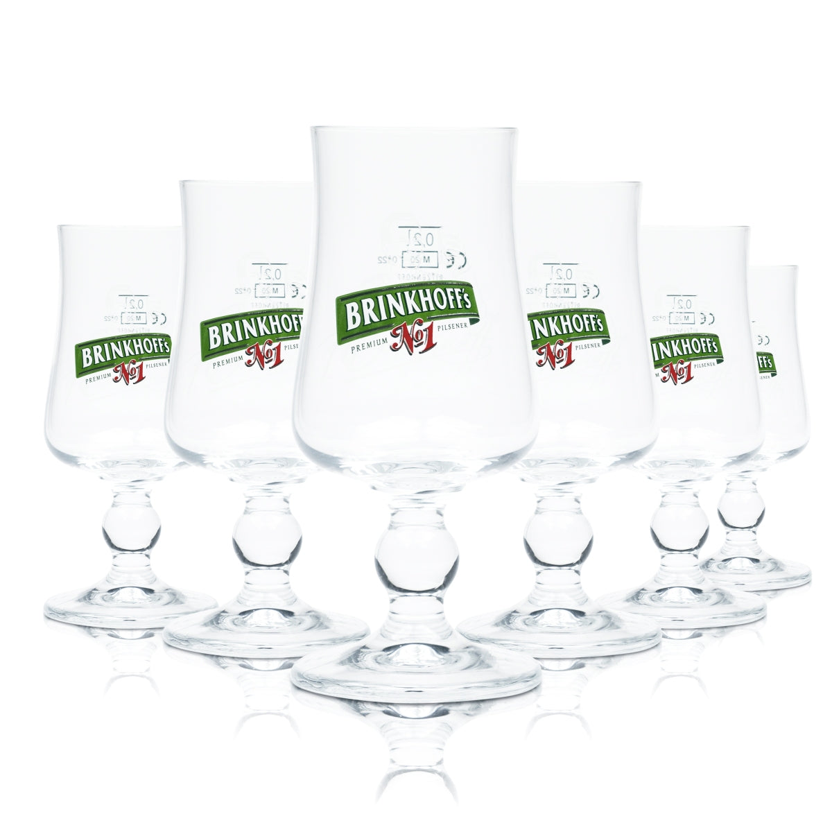 6x Brinkhoffs Beer Glass 0.2l Goblet No. 1 Ritzenhoff Tulip Glasses Brewery Beer