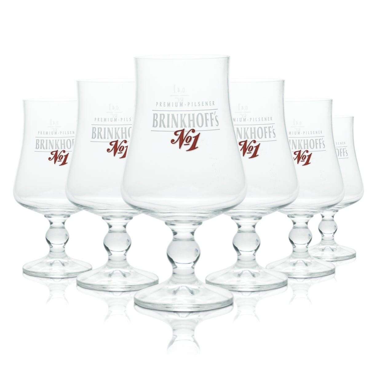 6x Brinkhoffs Glass 0.4l Beer Cup Pilsener Tulip Glasses Brewery Gastro Calibrated