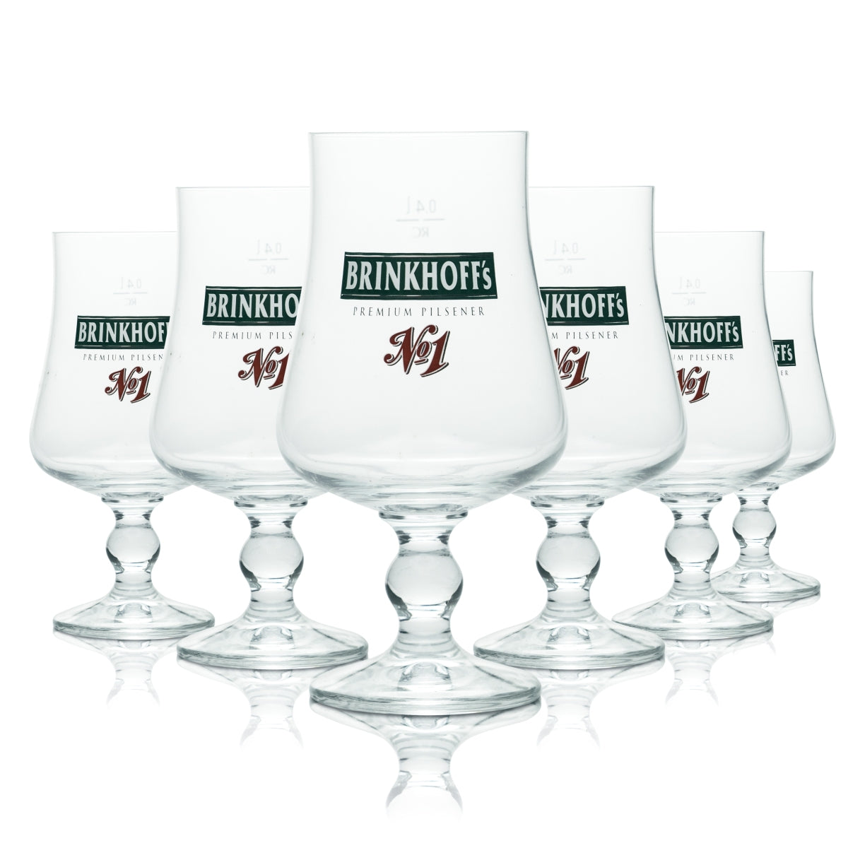 6x Brinkhoffs Glass 0.4l Pilsner Tulip Beer Cup Glasses Gastro Calibrated Brewery