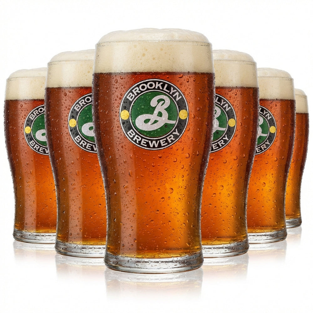 6x Brooklyn Brewery Beer Glass Tulip Glasses 0.25l Beer Glasses Craft Beer Glasses
