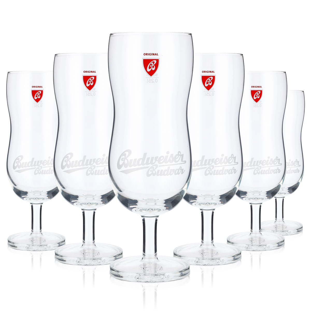6x Budweiser beer glass 0.25L contoured glass beer glasses designer glasses Budvar – View 5