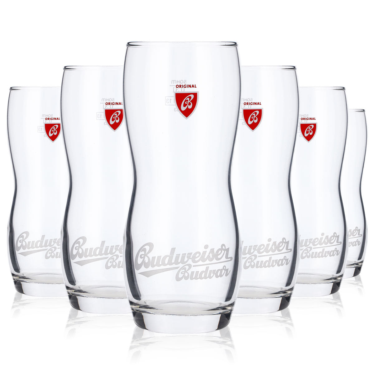 6x Budweiser beer glass 0.3L contoured glass beer glasses designer glasses Budvar – View 5