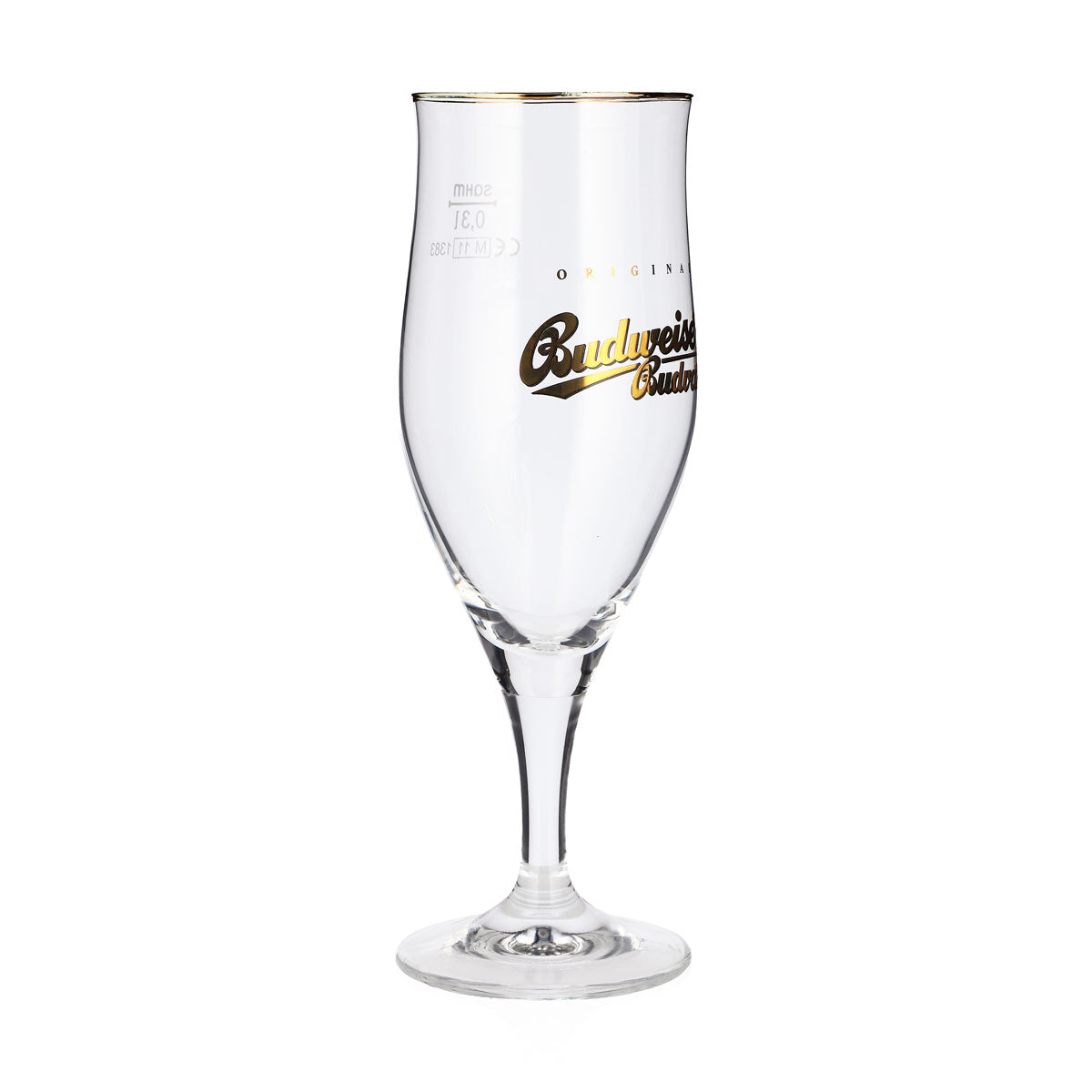6 Budweiser Beer Glasses, 0.3 L, Gold-Rimmed, Sahm Tulip Beer Glasses – View 3