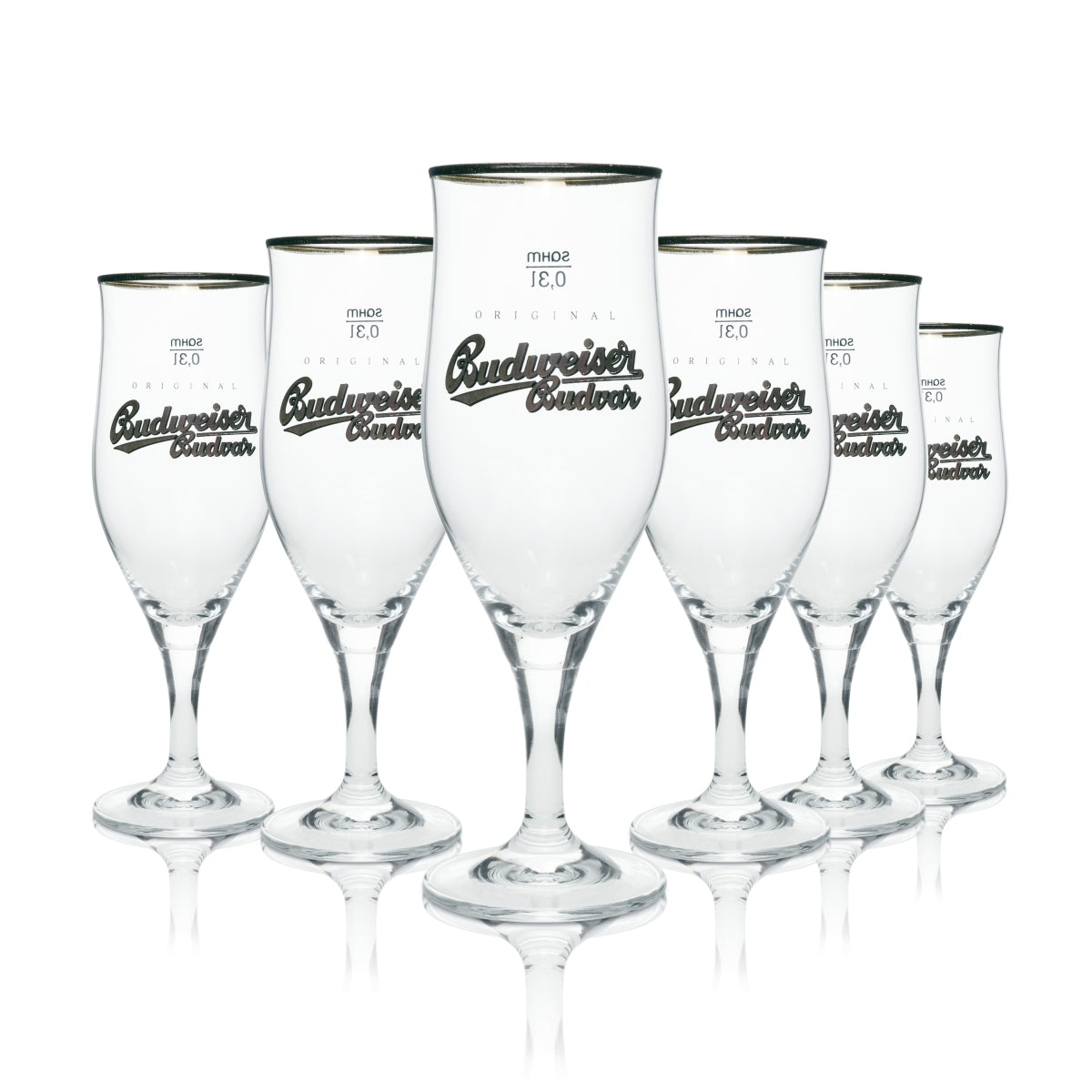 6x Budweiser beer glass Original Budweiser Budvar 0.3l Sahm