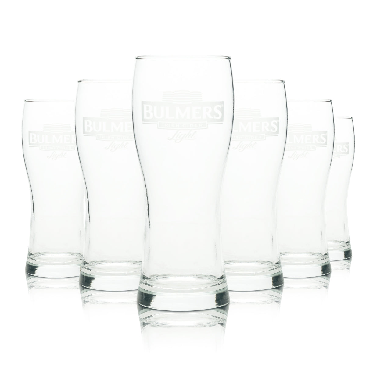 6x Bulmers Beer Glass 0.25l Mug Light Rastal Trophy Glasses Beer Cider Irish