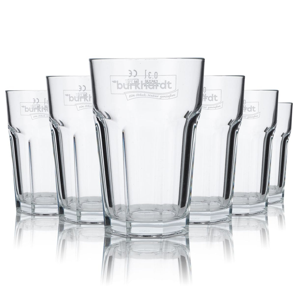 6x Burkhardt glass 0.3l long drink glass drinking glass juice mineral water glasses set
