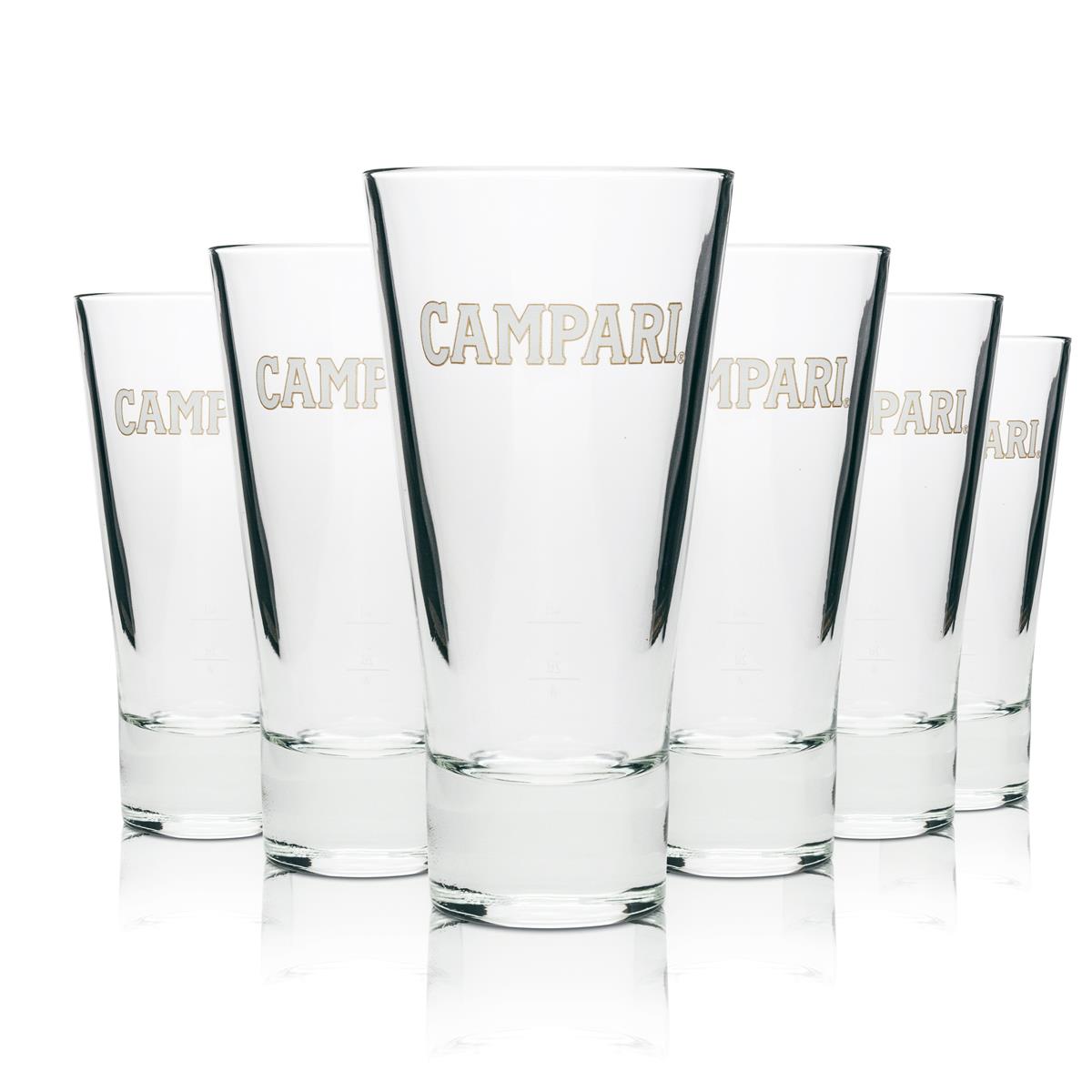 6x Campari aperitif glass, long drink, 35cl