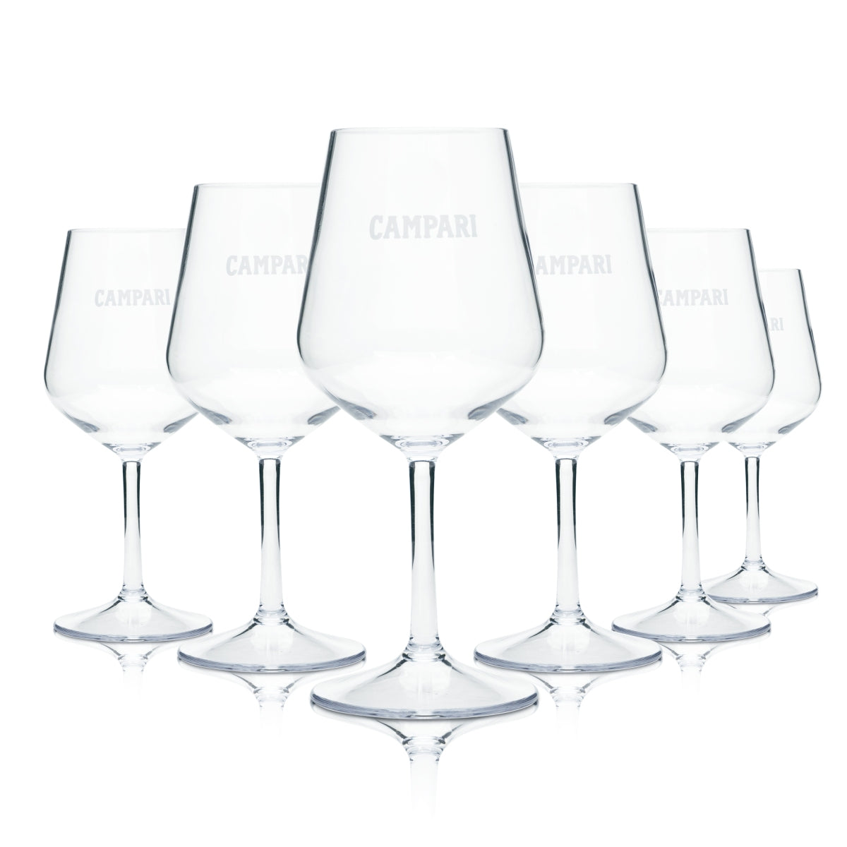 6x Campari plastic glass 0.4l reusable wine-style glasses, catering, Aperol Spritz