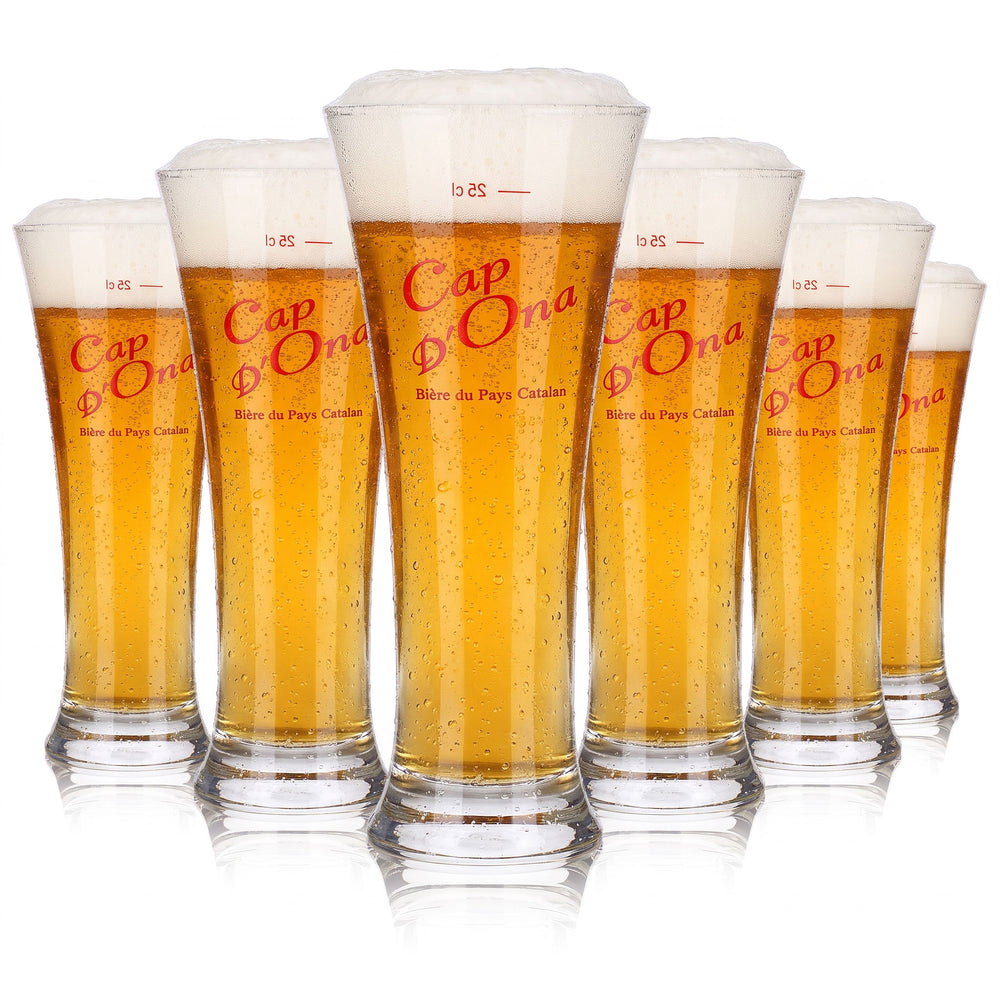 6 Cap d'Ona Beer Glasses, Tulip-Shaped Tumblers, 0.25 L, Arcoroc (Set of 6)