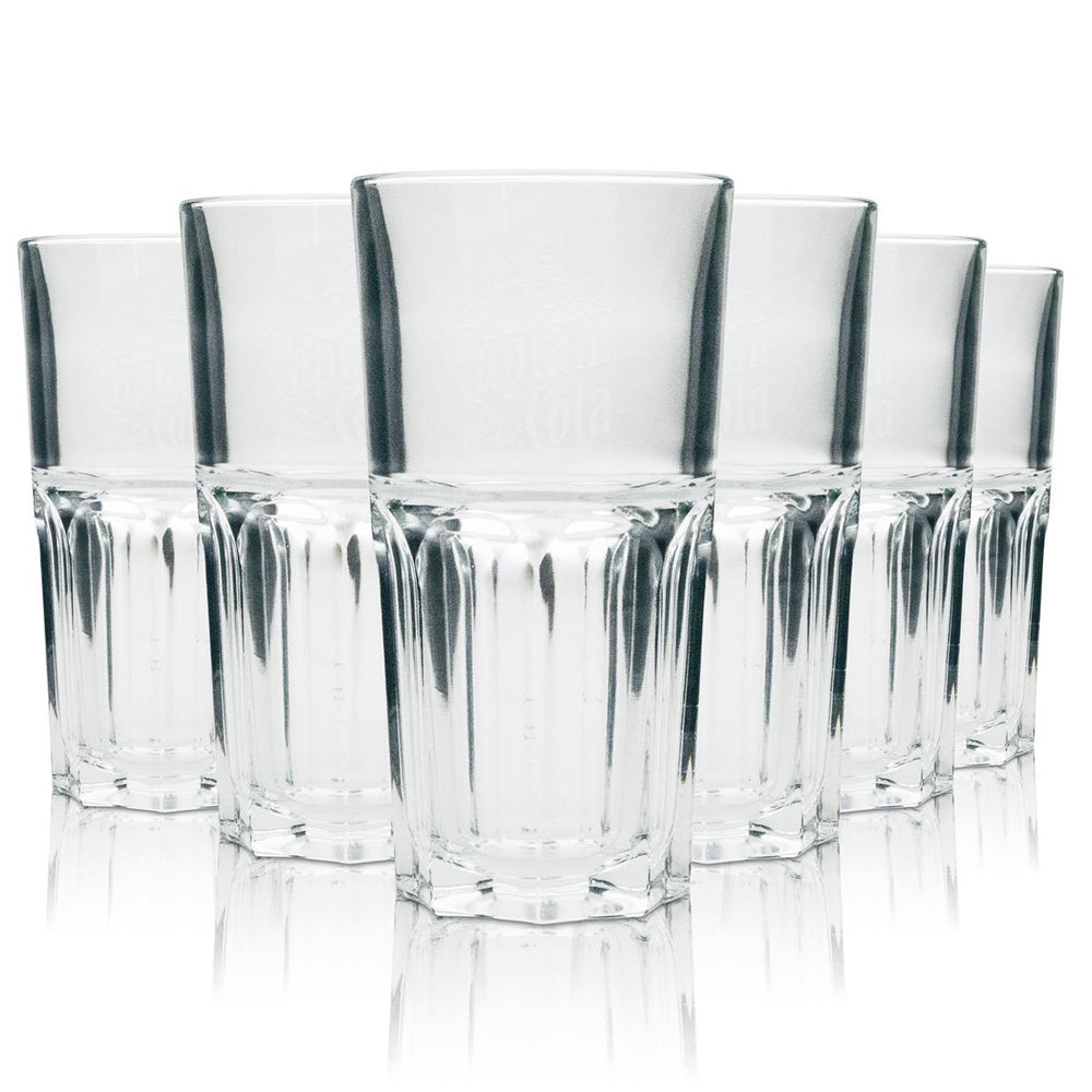 6x Captain Morgan Rum Long Drink Glass Captain Cola White 310ml