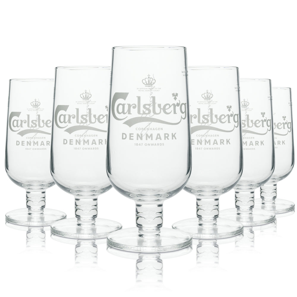 6x Carlsberg Beer Glass Trophy Better 500ml