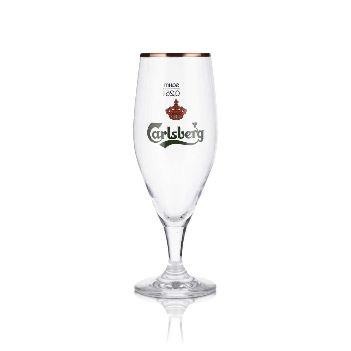 6x Carlsberg Glass 0.25l Tulip Beer Glasses with Gold Rim Set Brewery Denmark – View 2