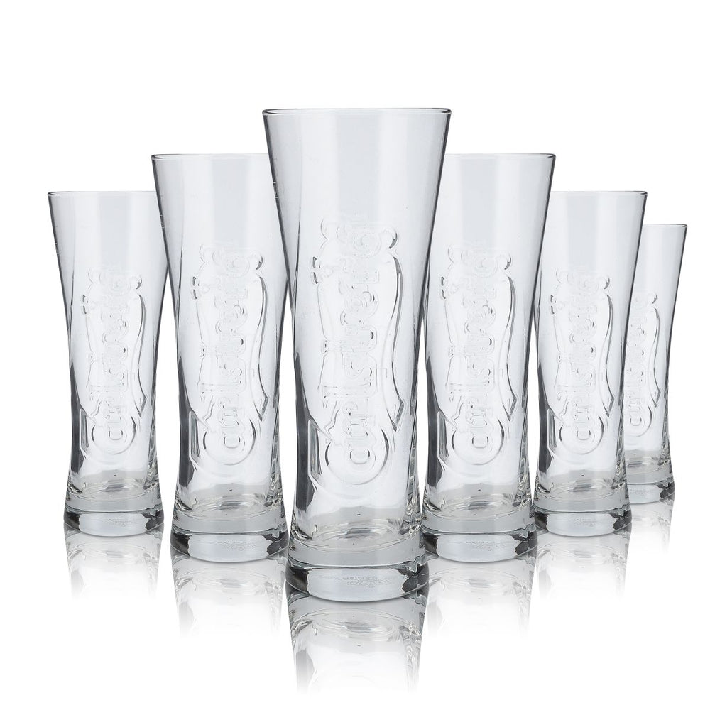 6x Carlsberg Glass 0.3l Beer Glass Trophy Contoured Glass Pilsner Glass Set Brewery Oak