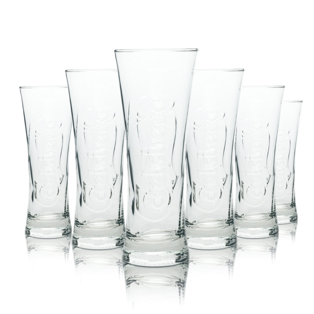 6x Carlsberg Glass 0.4l Beer Goblet Tulip Cup Contour Glasses Calibrated Gastro Beer