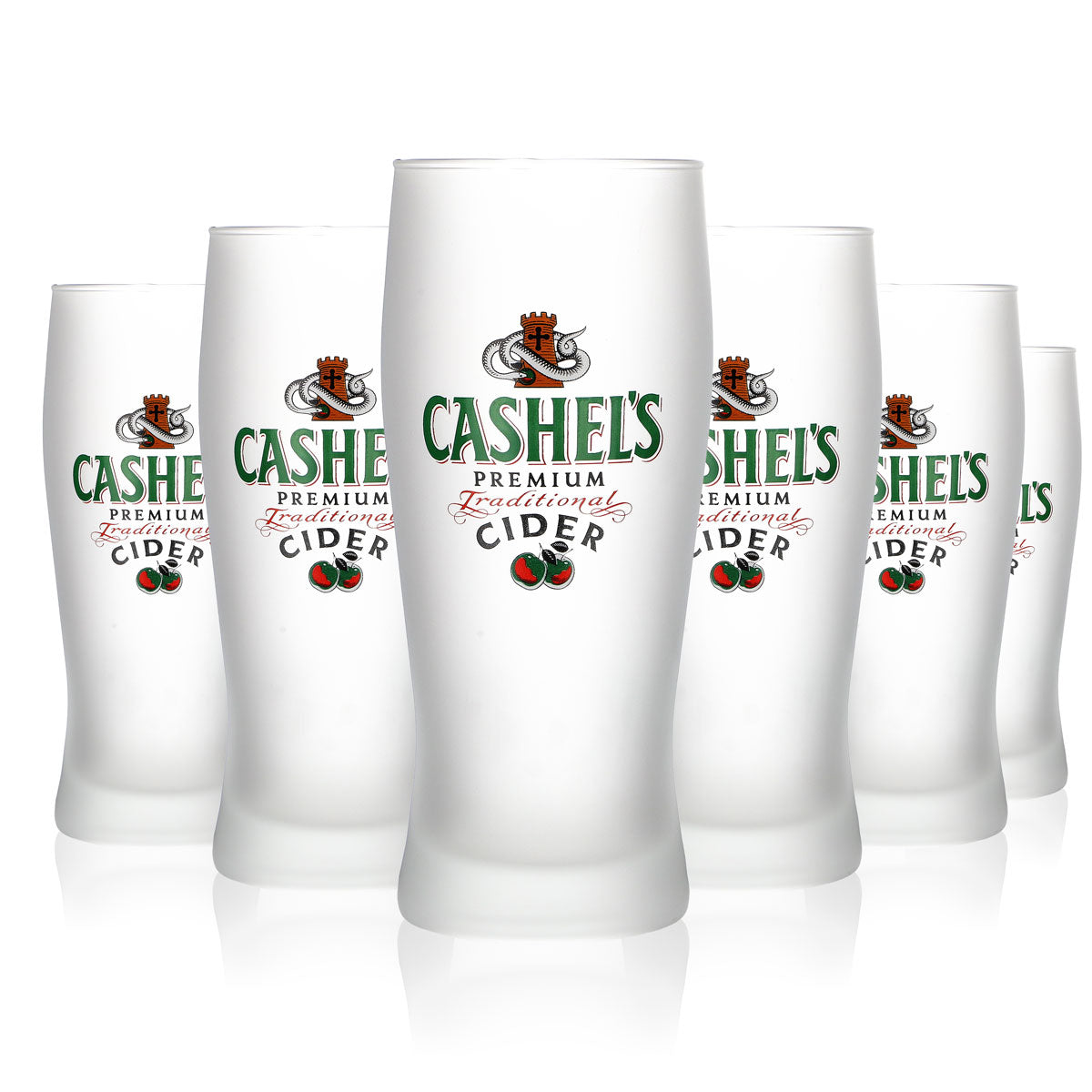 6x Cashels Glass 0.4l Glasses, fully satin-finished Irish Beer Milk Glass – View 5