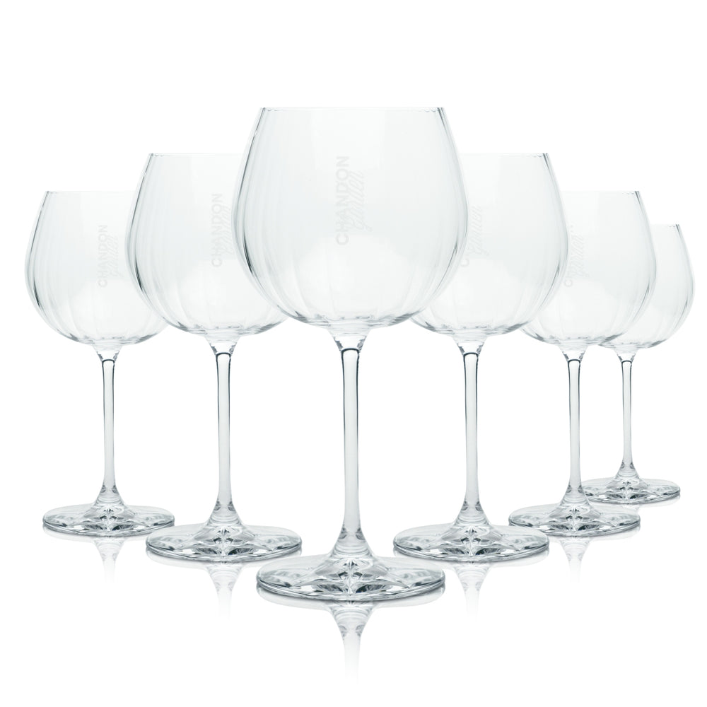 6x Chandon Garden Spritz Glass 0.46l Balloon Relief Glasses Aperitif Champagne Moet