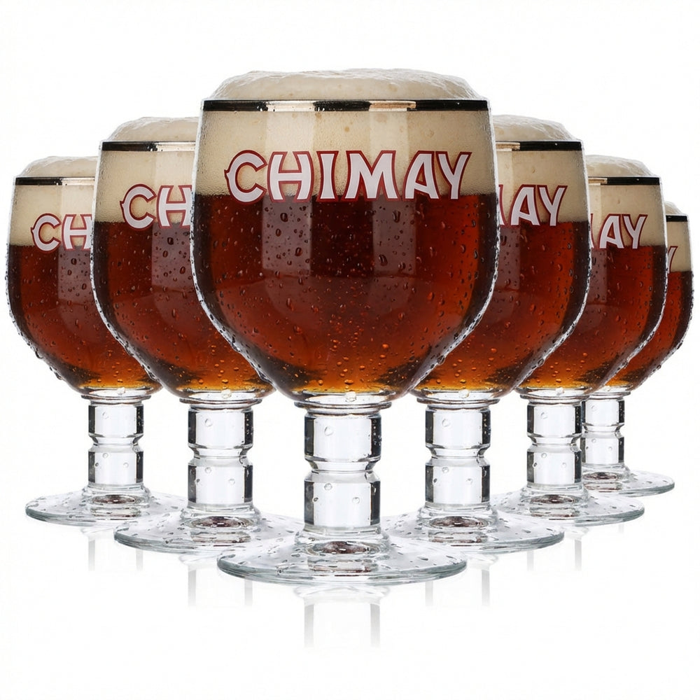 6x Chimay Trappist Beer Glasses Belgium 0.5l Goblet