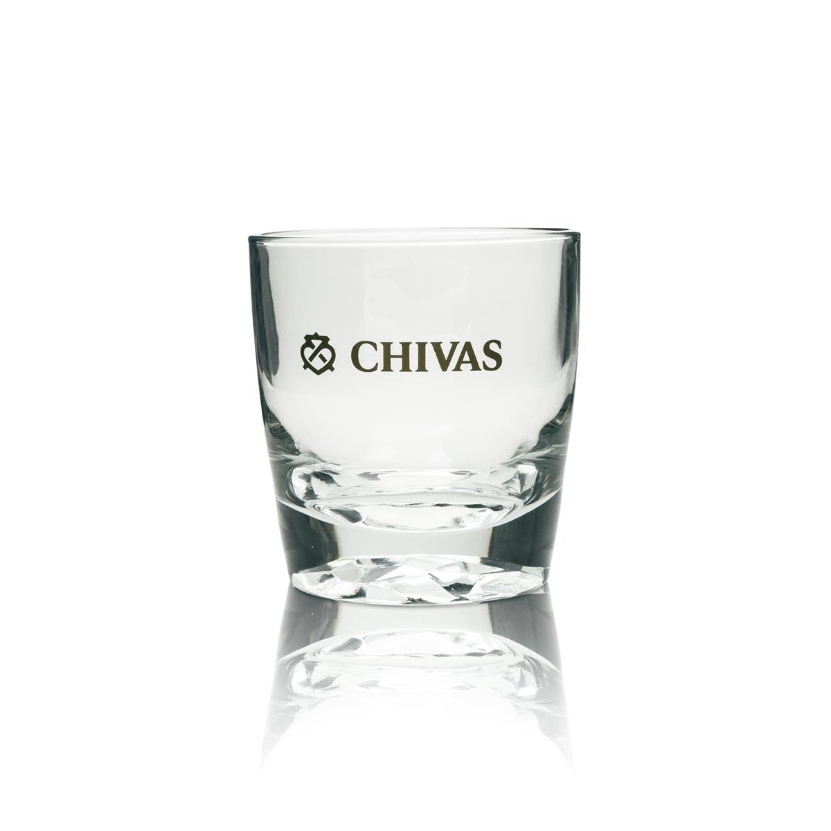 6x Chivas Regal glass tumblers with gold lettering, V-shaped – View 2