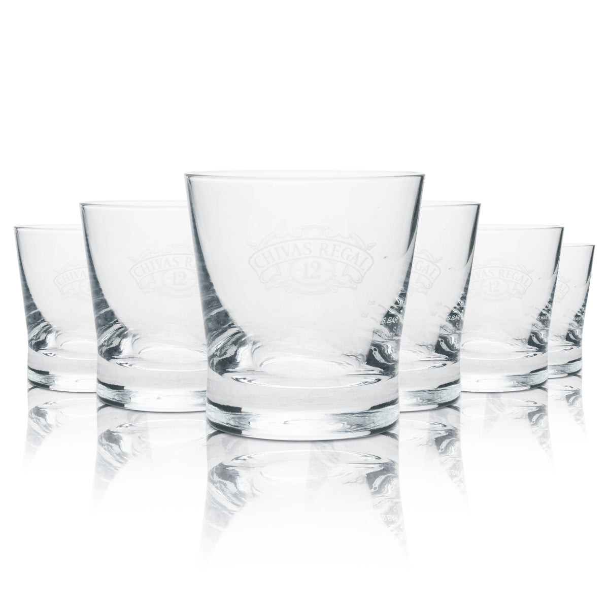 6x Chivas Regal Whiskey Glass Tumbler 12 Years Logo – View 4