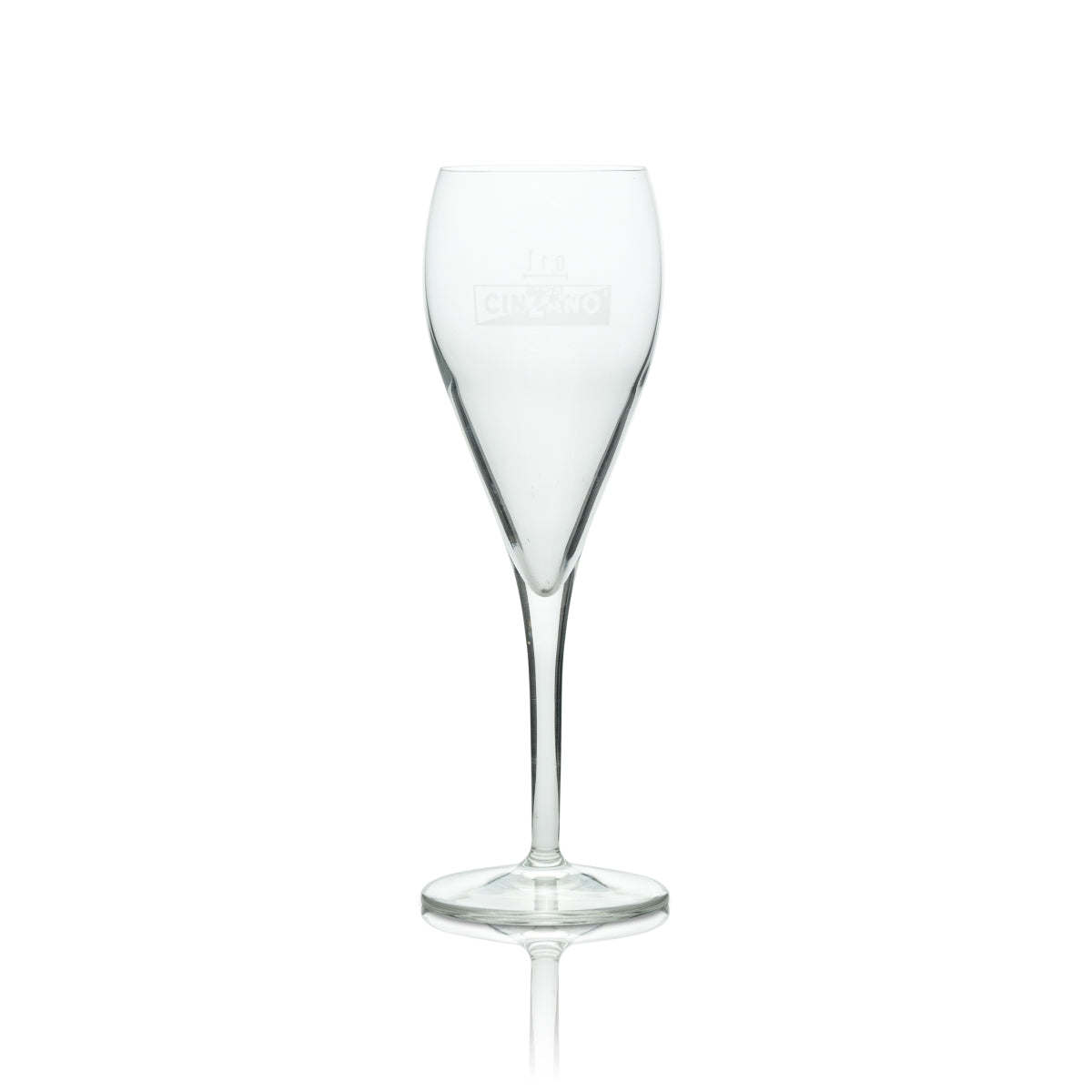 6x Cinzano aperitif glass champagne flute with white logo – View 2