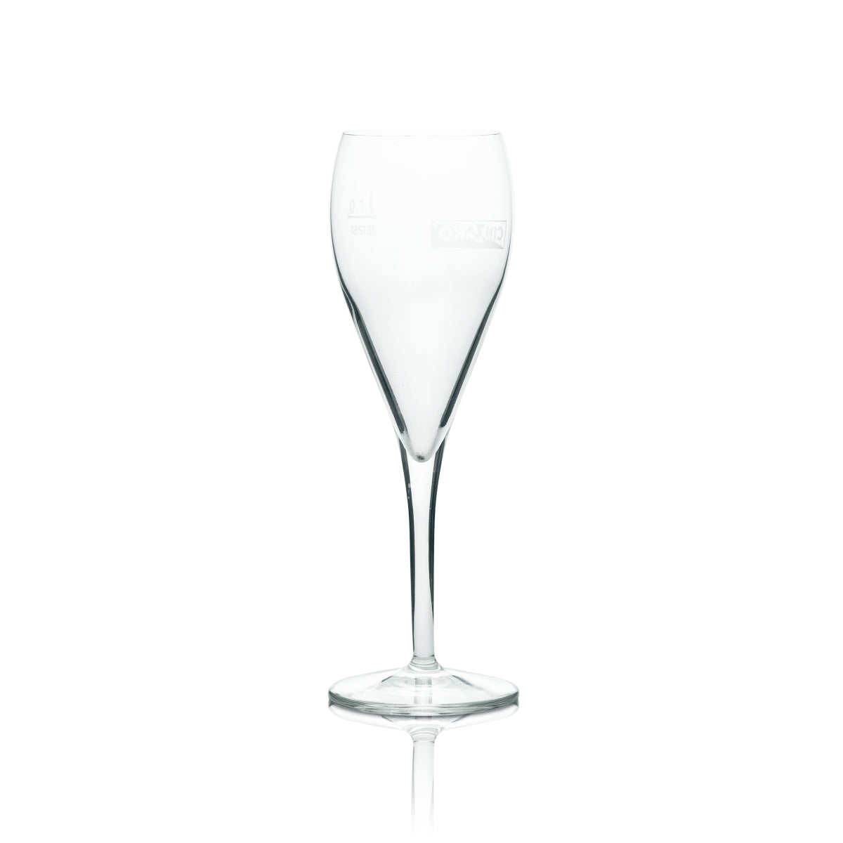 6x Cinzano aperitif glass champagne flute with white logo – View 3