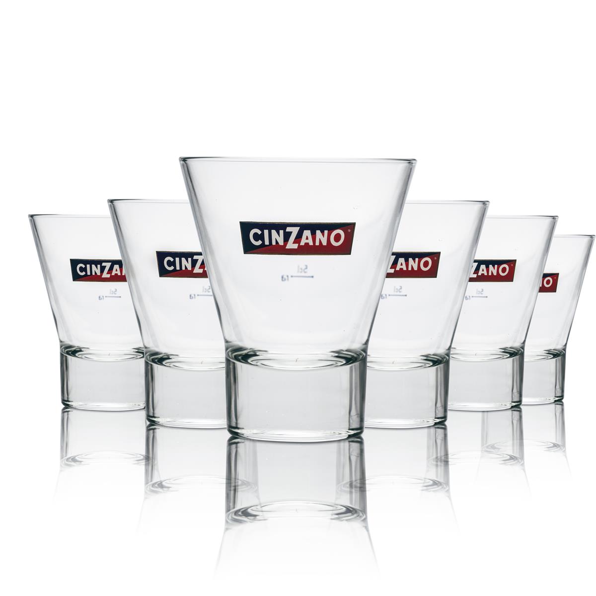 6x Cinzano liqueur glass tumbler tulip
