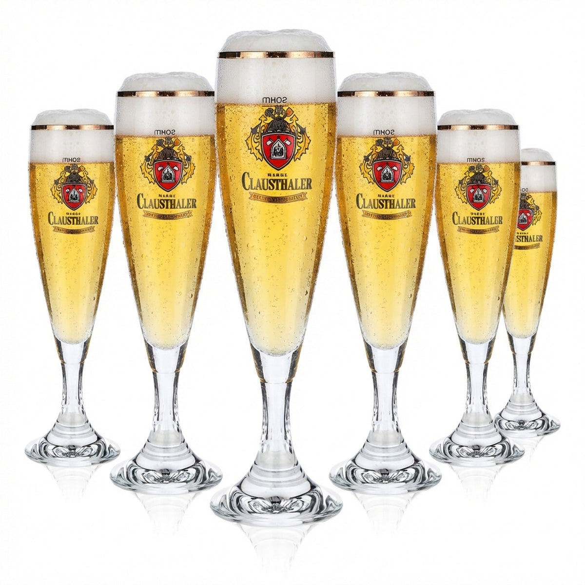 6x Clausthaler Non-Alcoholic Beer Glasses Beer Glasses Trophy Beer Glass 0.2l