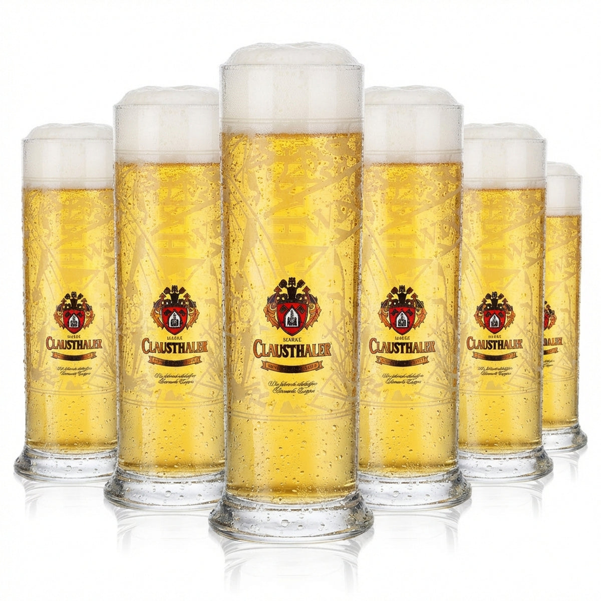 6x Clausthaler beer glass 0.3l mug trophy World Sataniert Sahm Berlin
