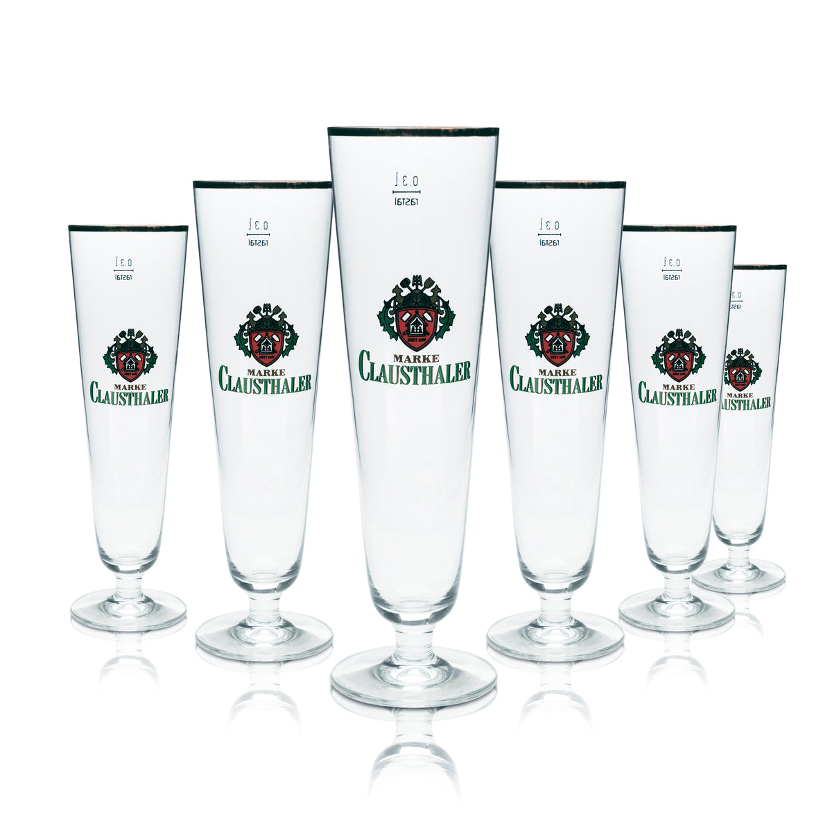 6x Clausthaler Beer Glass 0.3l Goblet Tulip Gold Rim Glasses Gastro Pilsner Pub – View 6