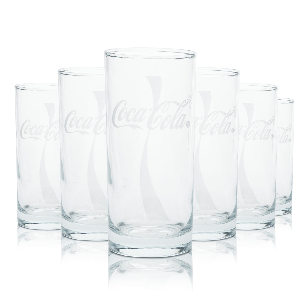 6x Coca Cola glass 0.2l cup soft drink soda long drink glasses catering bar Coke