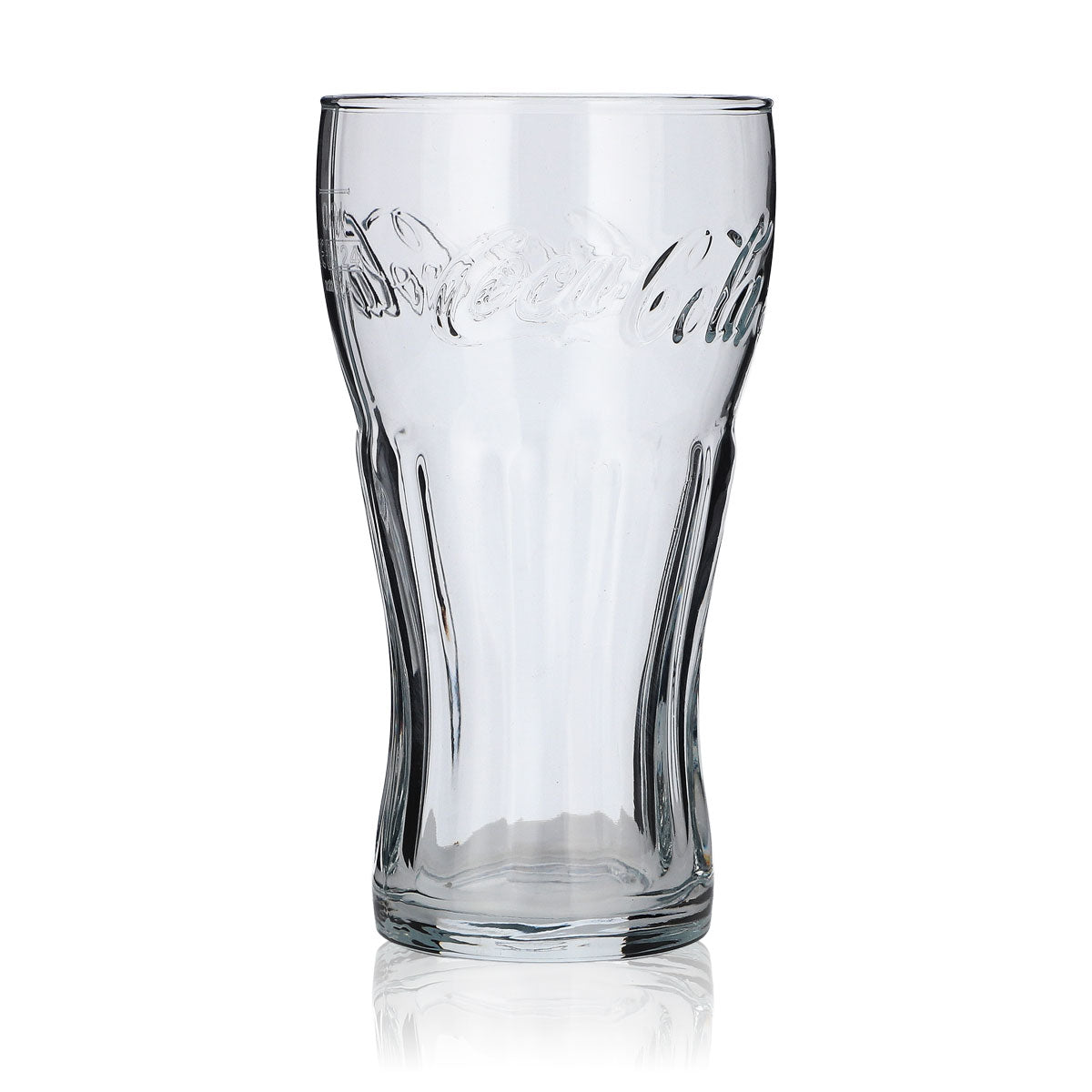 6x Coca Cola contour glass 0.3l soft drink soda glasses set with relief lettering, iconic – View 5