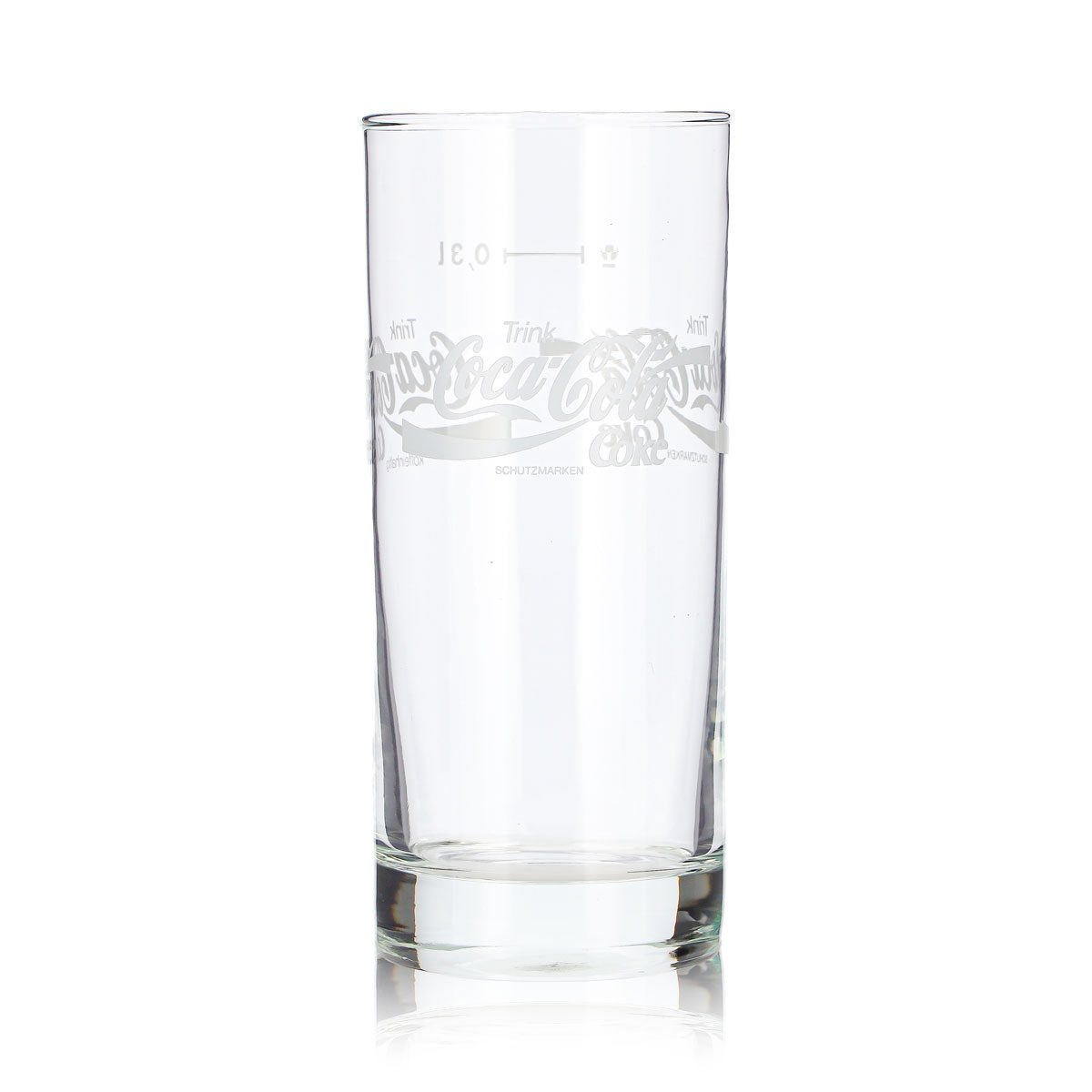 6 Coca-Cola Soft Drink Glasses, 0.3 L, White "Coke" Logo, Contains Caffeine – View 3