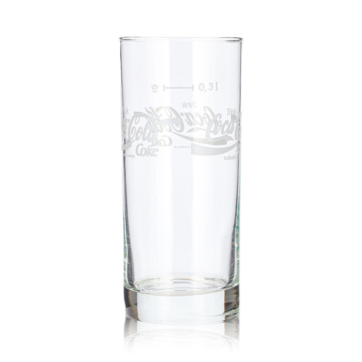 6 Coca-Cola Soft Drink Glasses, 0.3 L, White "Coke" Logo, Contains Caffeine – View 5