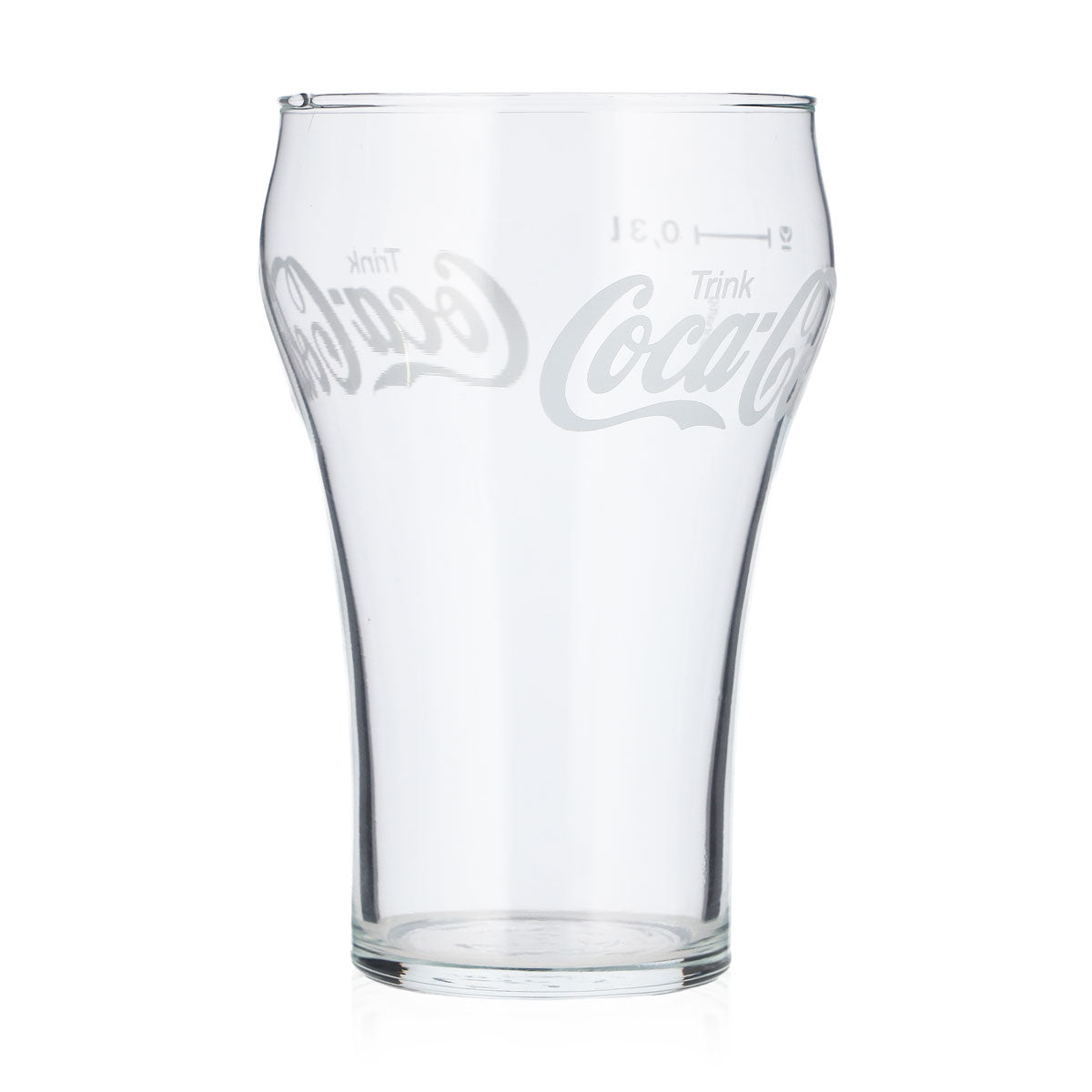 6 Coca-Cola Soft Drink Glasses, 0.3 L, Contoured Glass, White Logo (Set of 6) – View 3