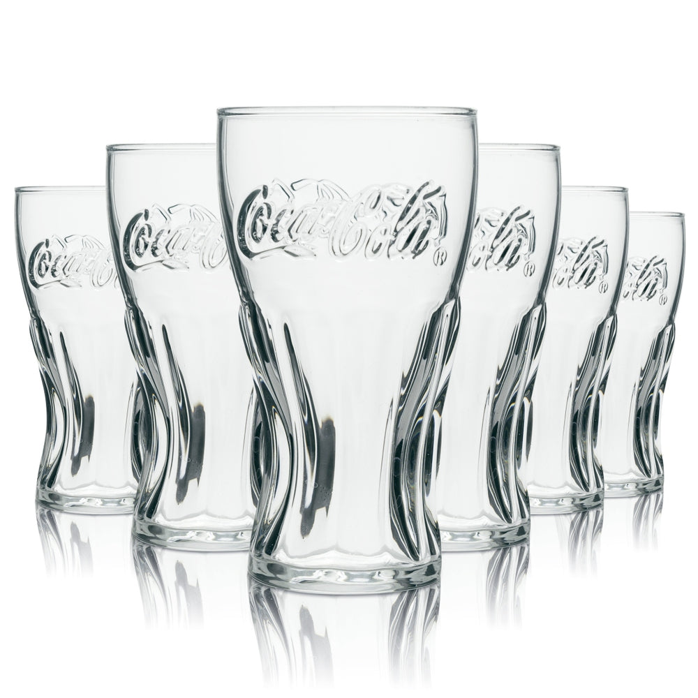 6x Coca Cola Soft Drink Glass Contour 0.15l The Little Child Glasses