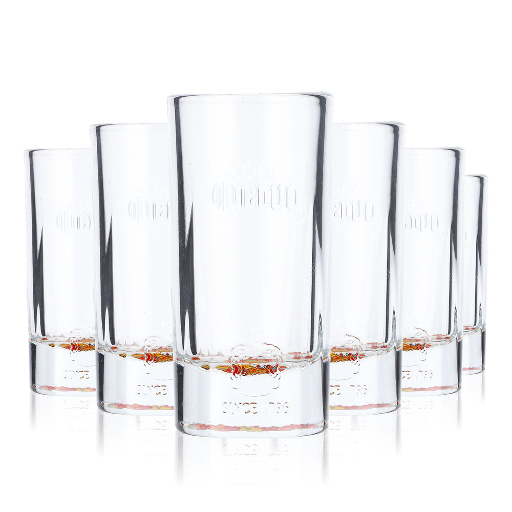 6x Cuervo Jose Tequila Glass Stamper 4cl Shot Glass Colorful Base Wiva