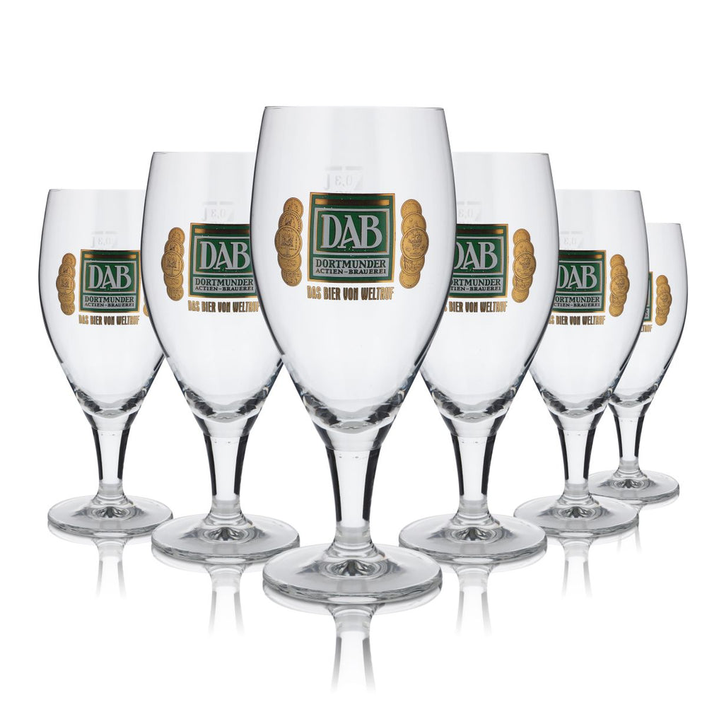6x DAB Glass 0.3l Trophy Glass Beer Tulip Dortmund Stock Brewery Glass Set