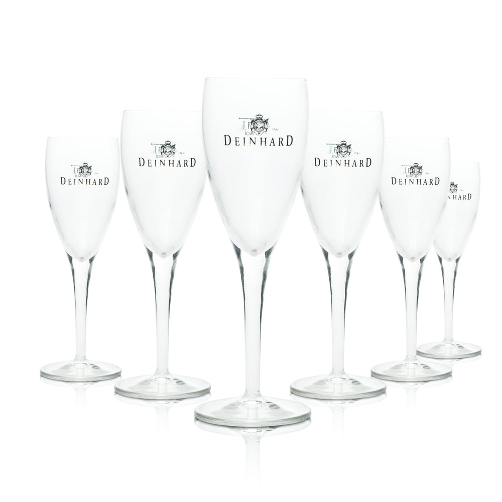 6x Deinhard Sparkling Wine Glass Flute 0.1L Michelangelo Flute Glasses Prosecco Wedding Bar