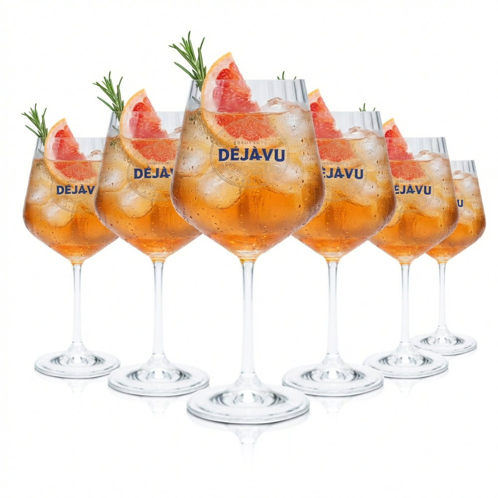 6x Deja Vu Glass 0.64l Wine Glass Goblet Glasses Relief Nachtmann Long Drink Aperitif