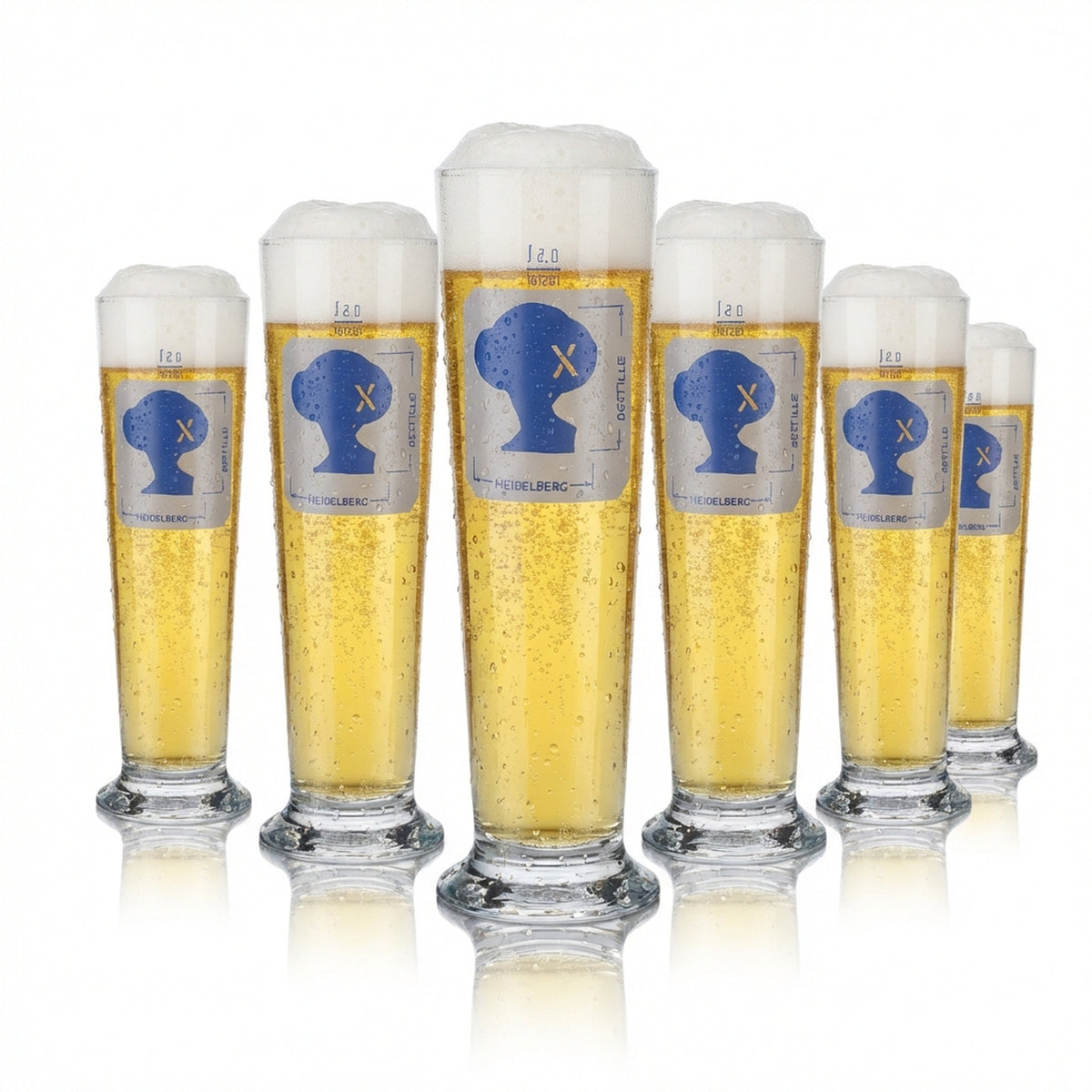 6x Heidelberg distillery glass 0.5l trophy glass beer mug set, calibrated for catering use
