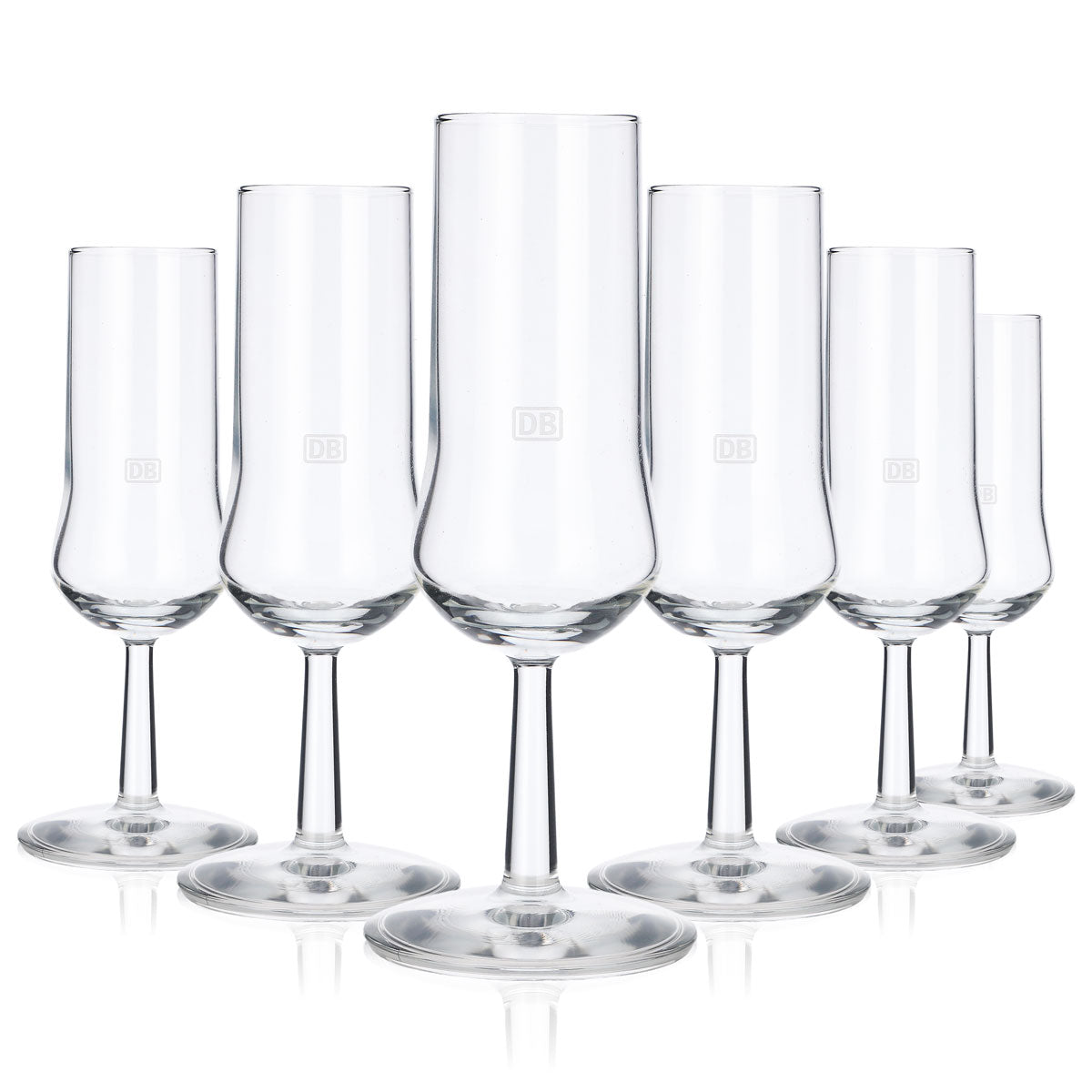 6x Deutsche Bahn DB Glass 0.15l Sparkling Wine Glass Flute Champagne Secco Glass Set – View 5