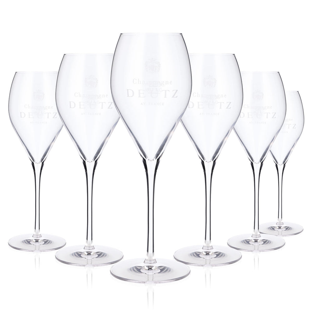 6x Deutz Champagne Flute Glasses 0.1l Flute Ay France Stölzle
