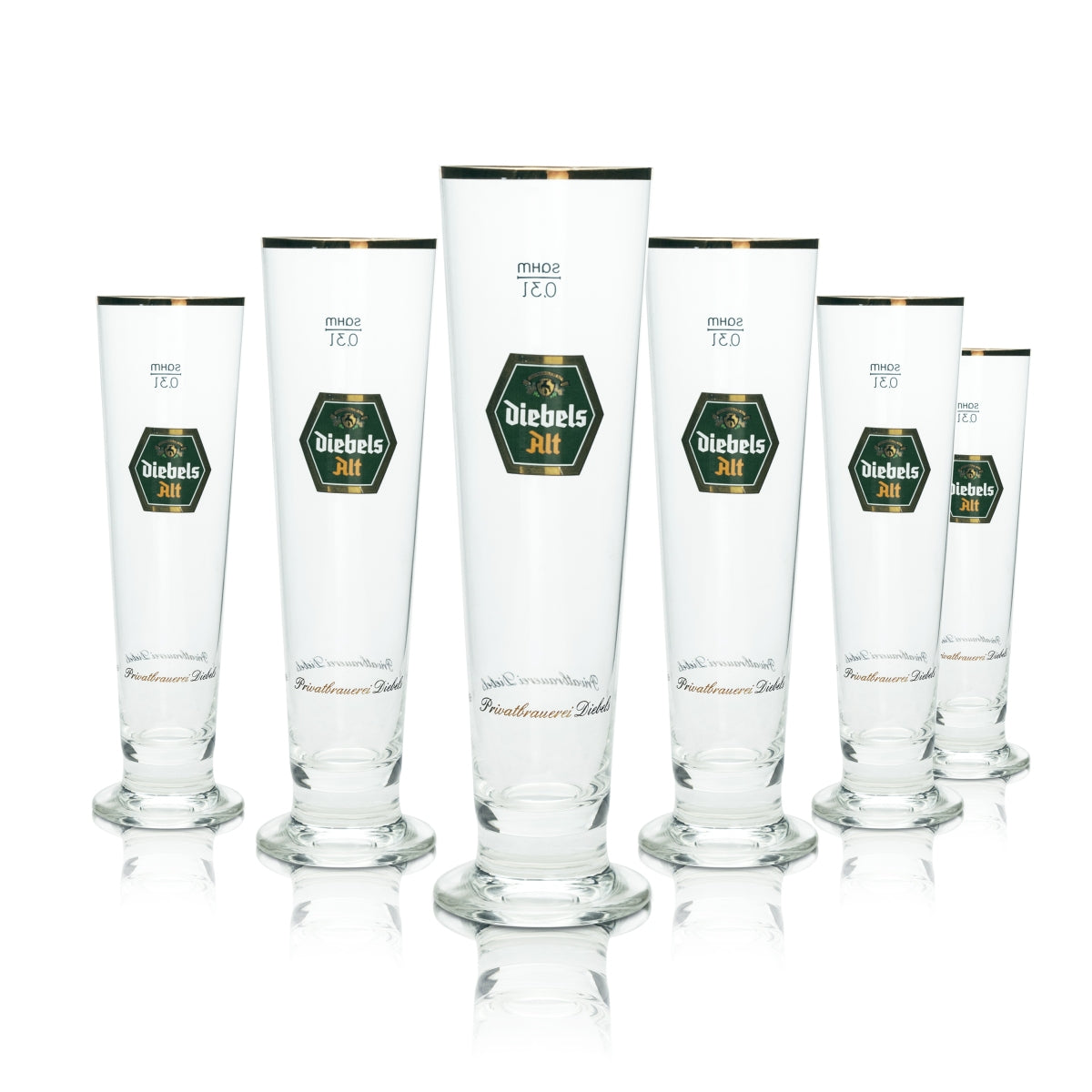 6x Diebels Alt Beer Glass 0.3l Goblet Sahm Pils Glasses Export Tulip Goblet Mug