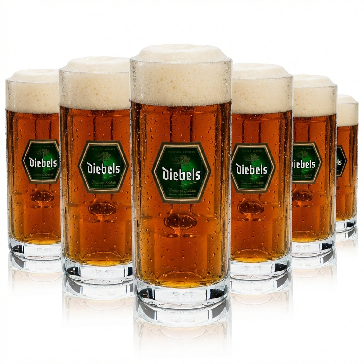 6x Diebels beer glass 0.3l mug Sahm
