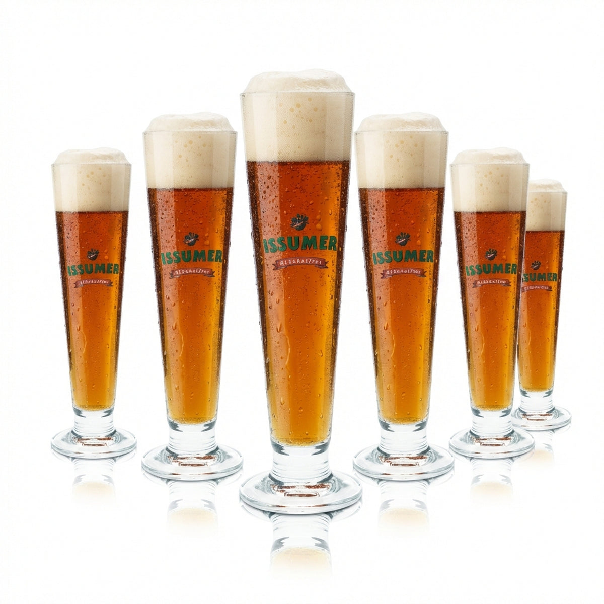 6x Diebels Beer Glass 0.3l Tulip Cup Issumer Non-Alcoholic Glasses Gastro Pub