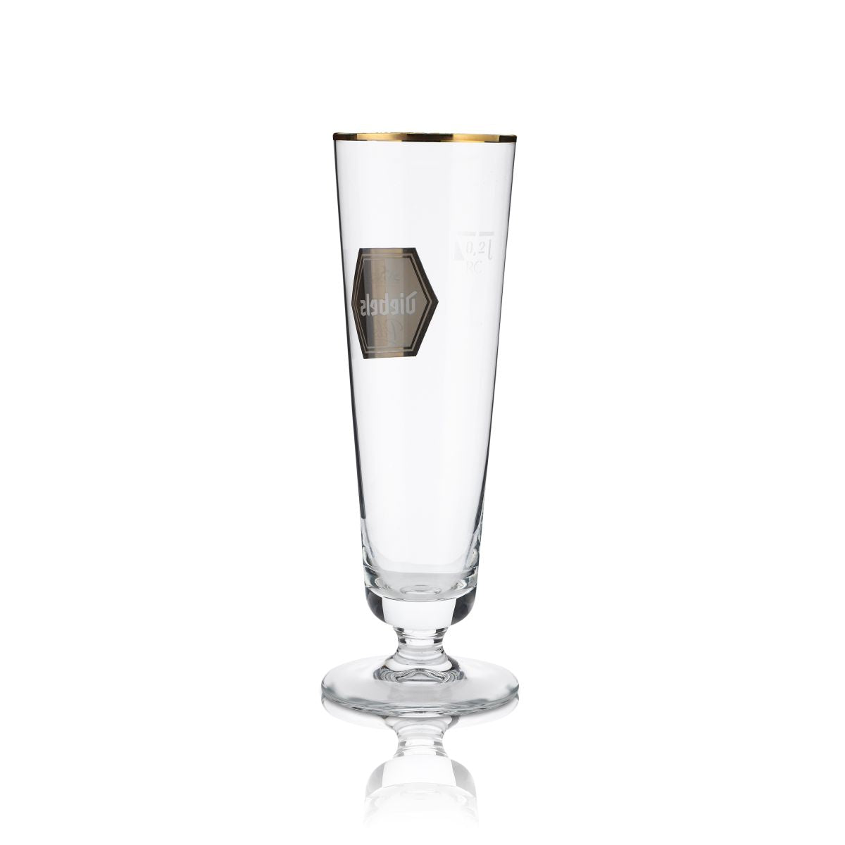 6x Diebels beer glass 0.2l goblet glass Pilstulpe gold rim glasses set brewery gastro – View 3