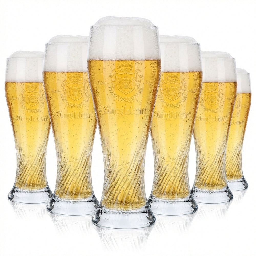 6x Dingsleben beer glasses Wheat beer glasses Beer glasses 0.3l Relief Perlsee