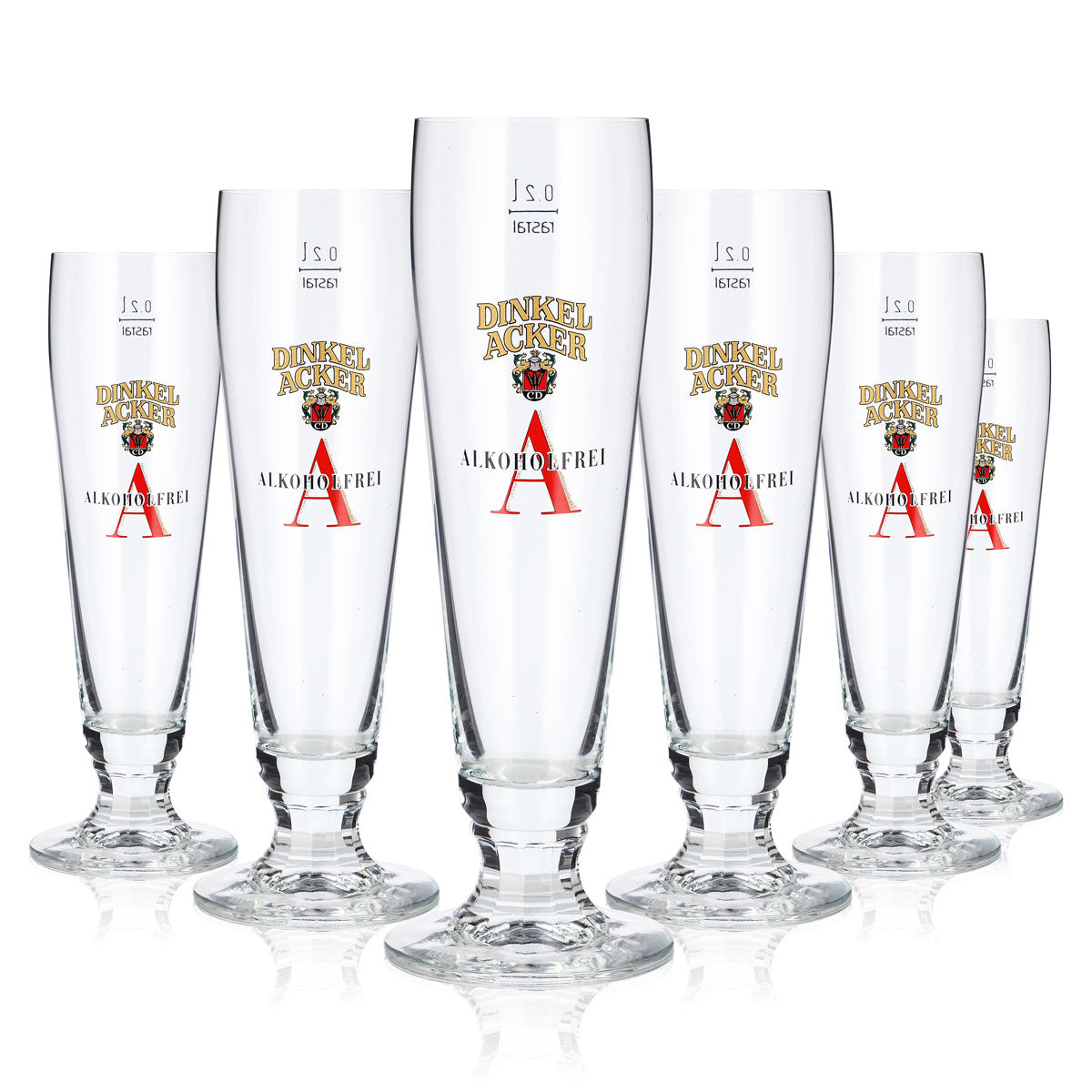 6 Dinkel Acker Beer Glasses, 0.2 L, Non-Alcoholic, Rastal (Set of 6)