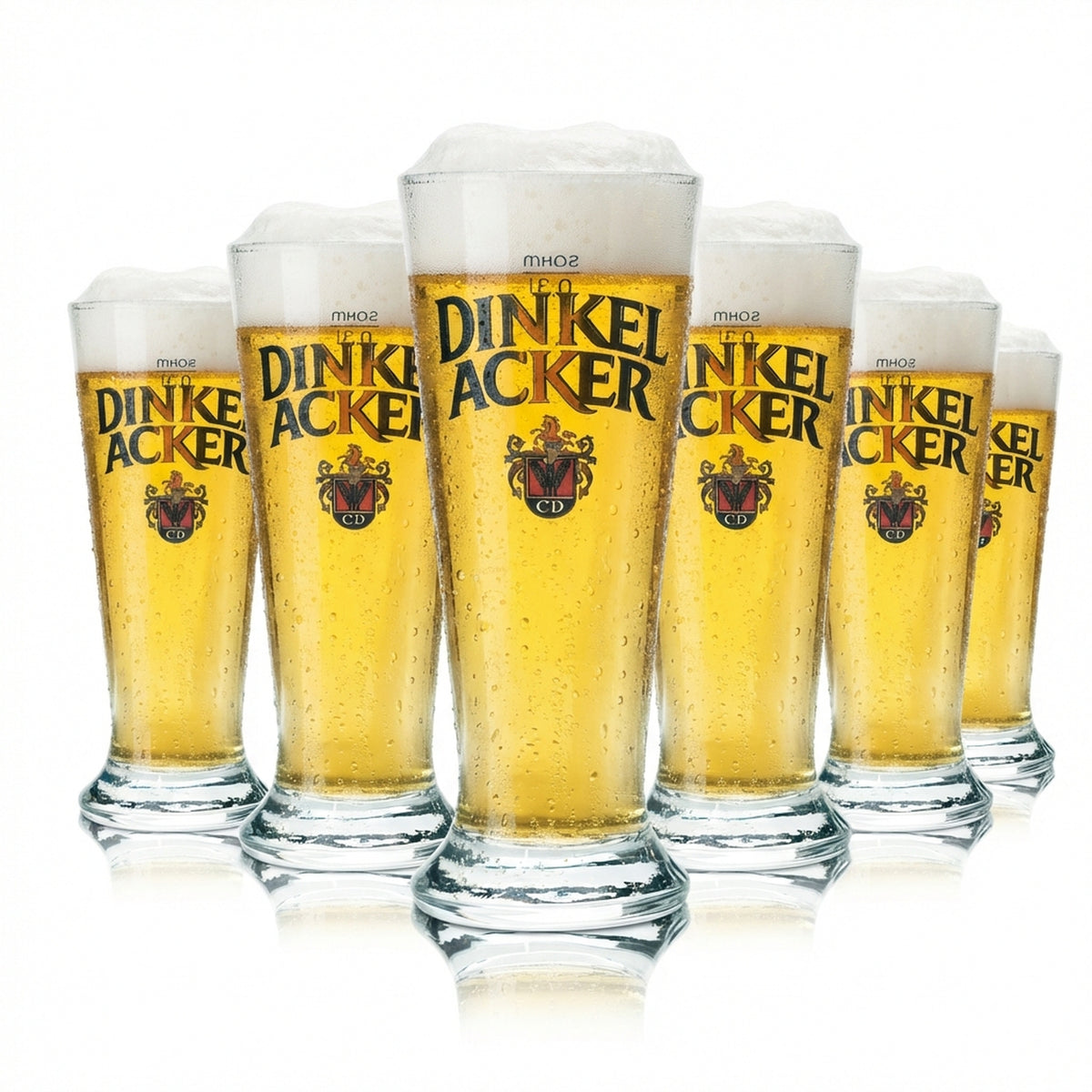 6x Spelt Beer Glass 0.3l Goblet CD Sahm Pils Tulip Glasses Brewery Retro
