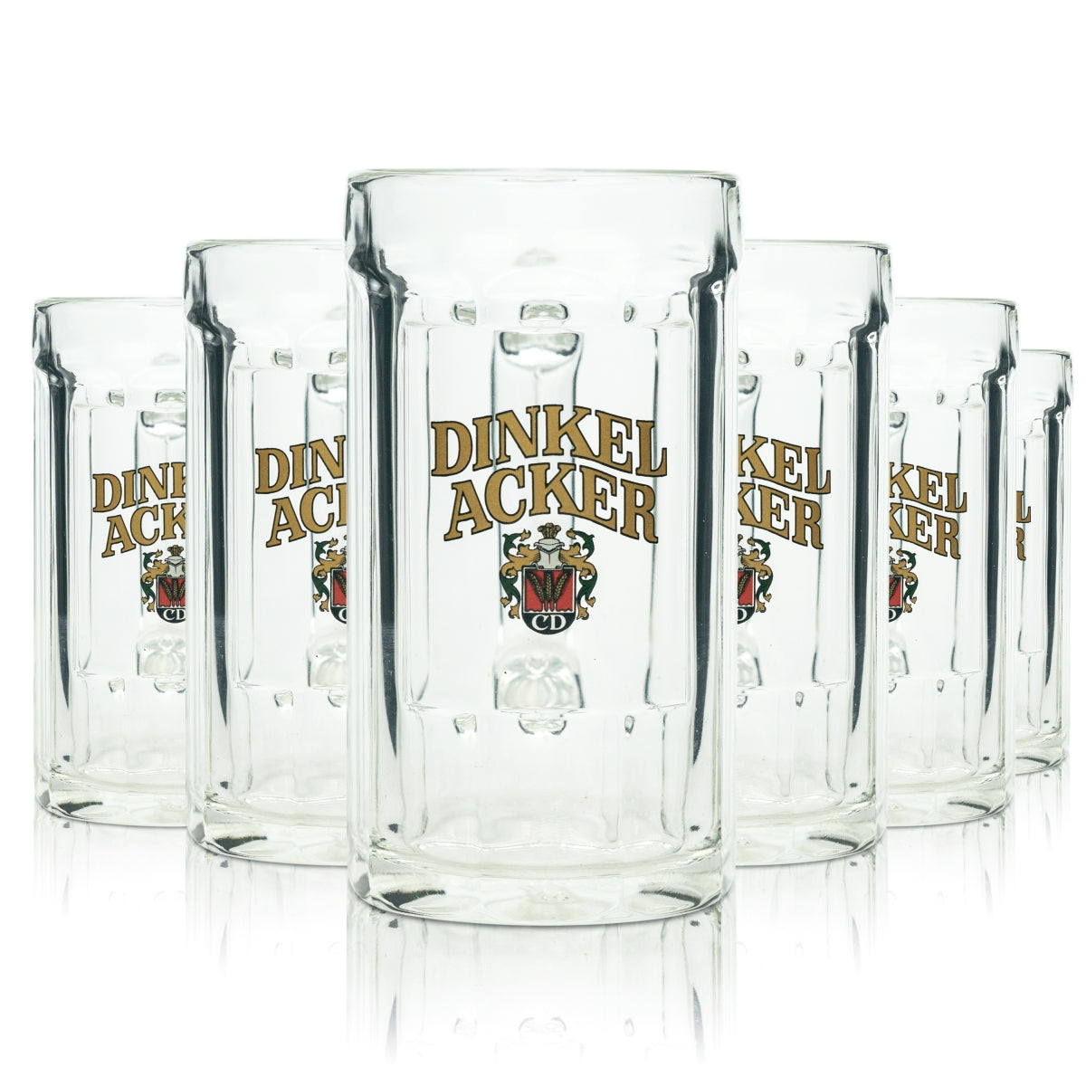 6x Spelt Beer Glass 0.4l Mug Seidel Handle Glasses Tankards Brewery